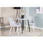 Polar dining table 75*75cm - White / black legs, Plaza Dining chair - White legs - Light Grey Fabric_2