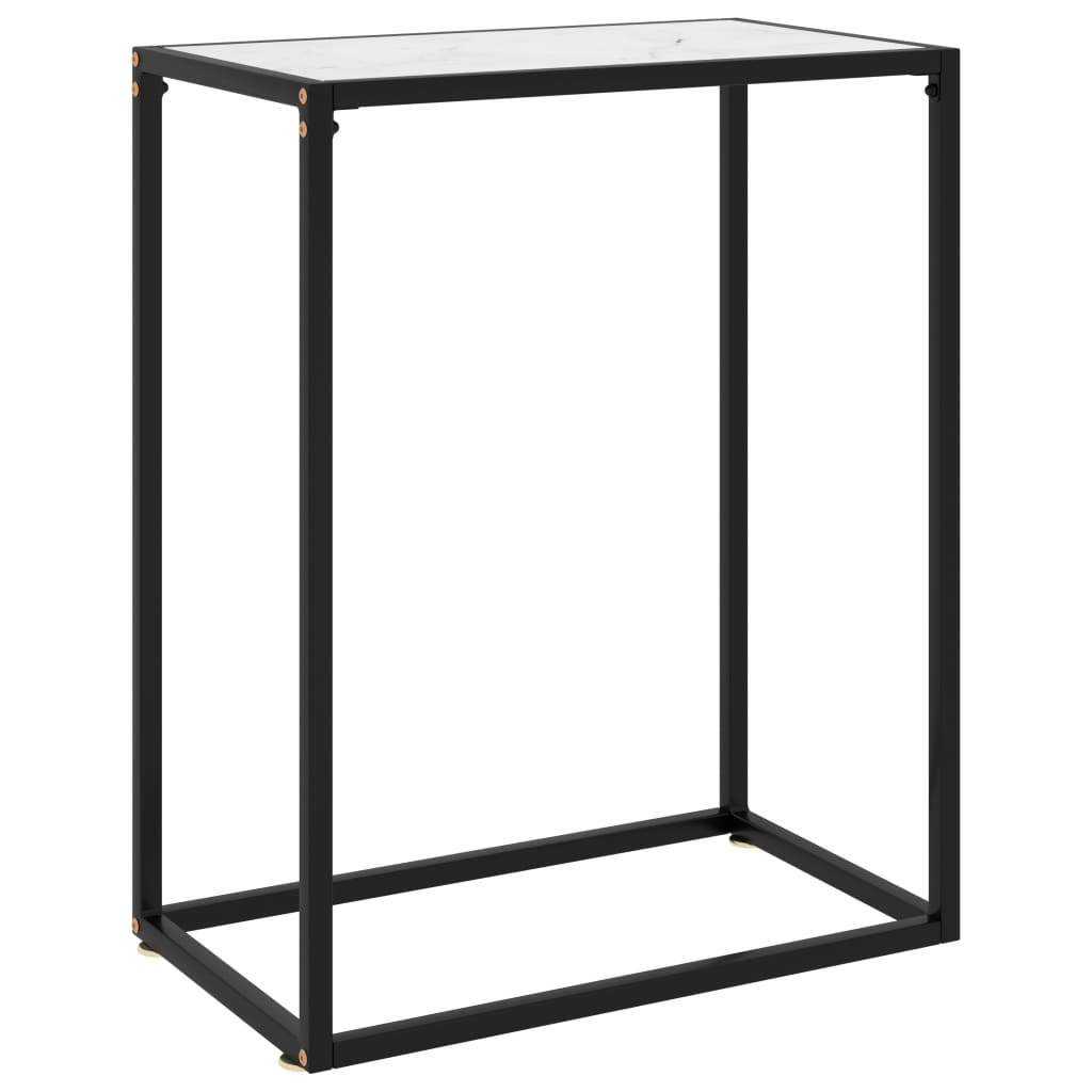  Konsolbord vit 60x35x75 cm härdat glas