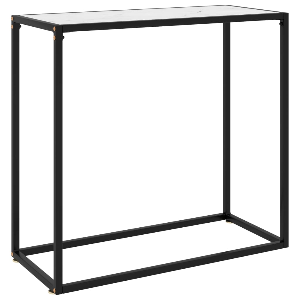  Konsolbord vit 80x35x75 cm härdat glas