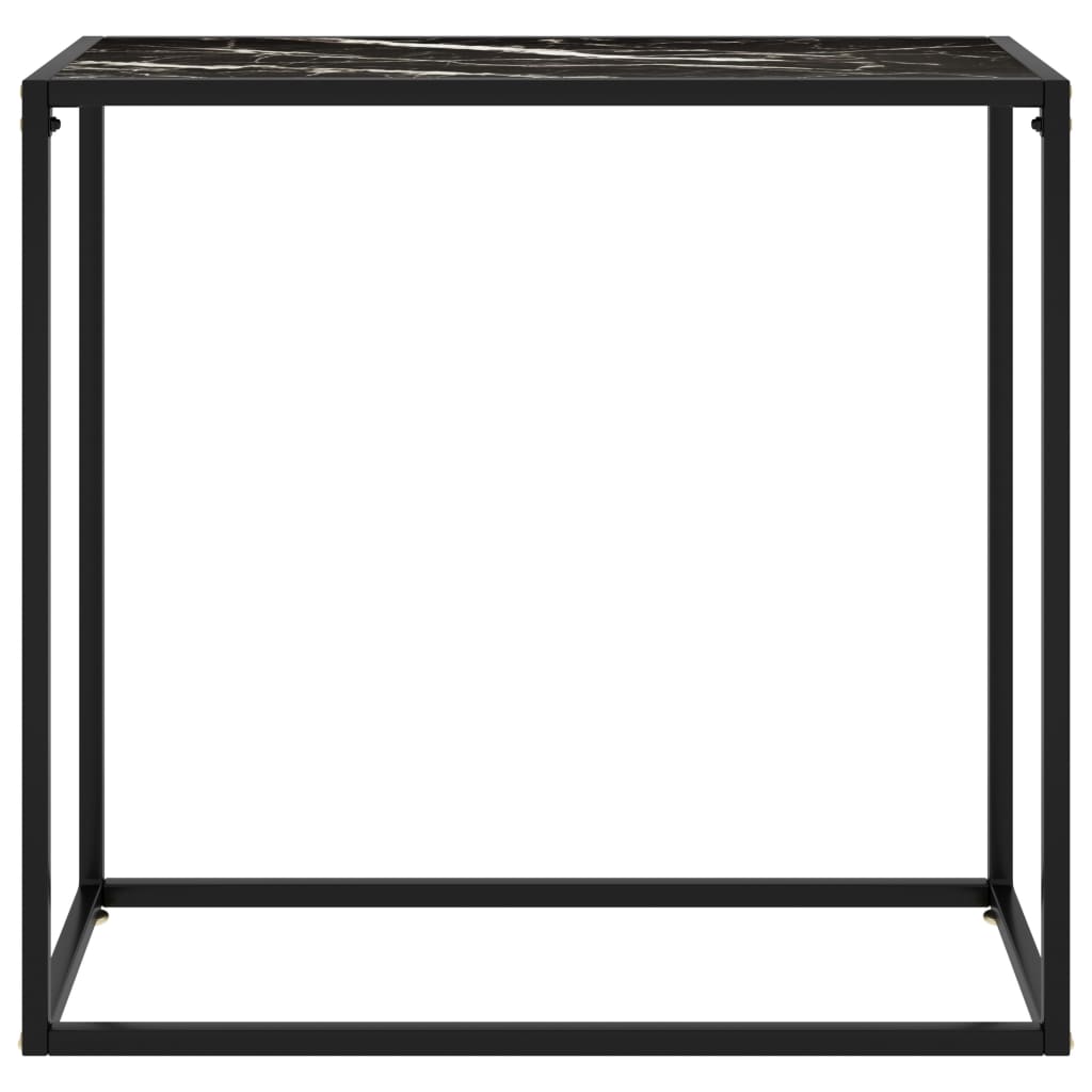  Konsolbord svart 80x35x75 cm härdat glas