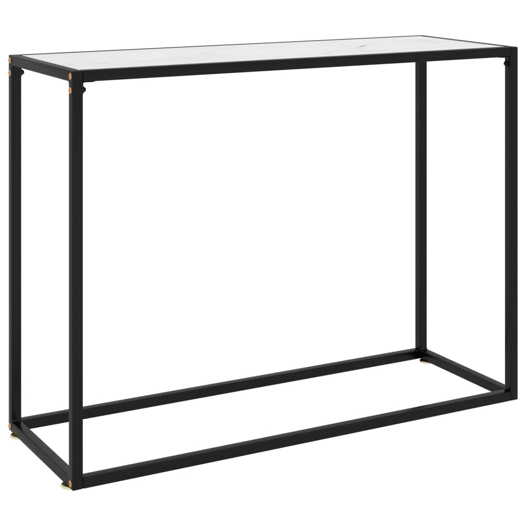  Konsolbord vit 100x35x75 cm härdat glas