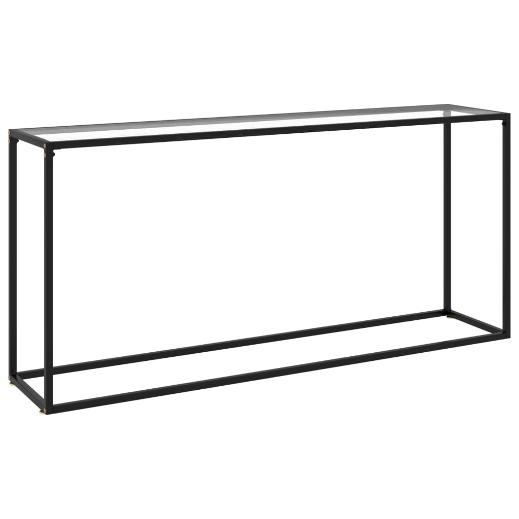  Konsolbord svart 160x35x75 cm härdat glas