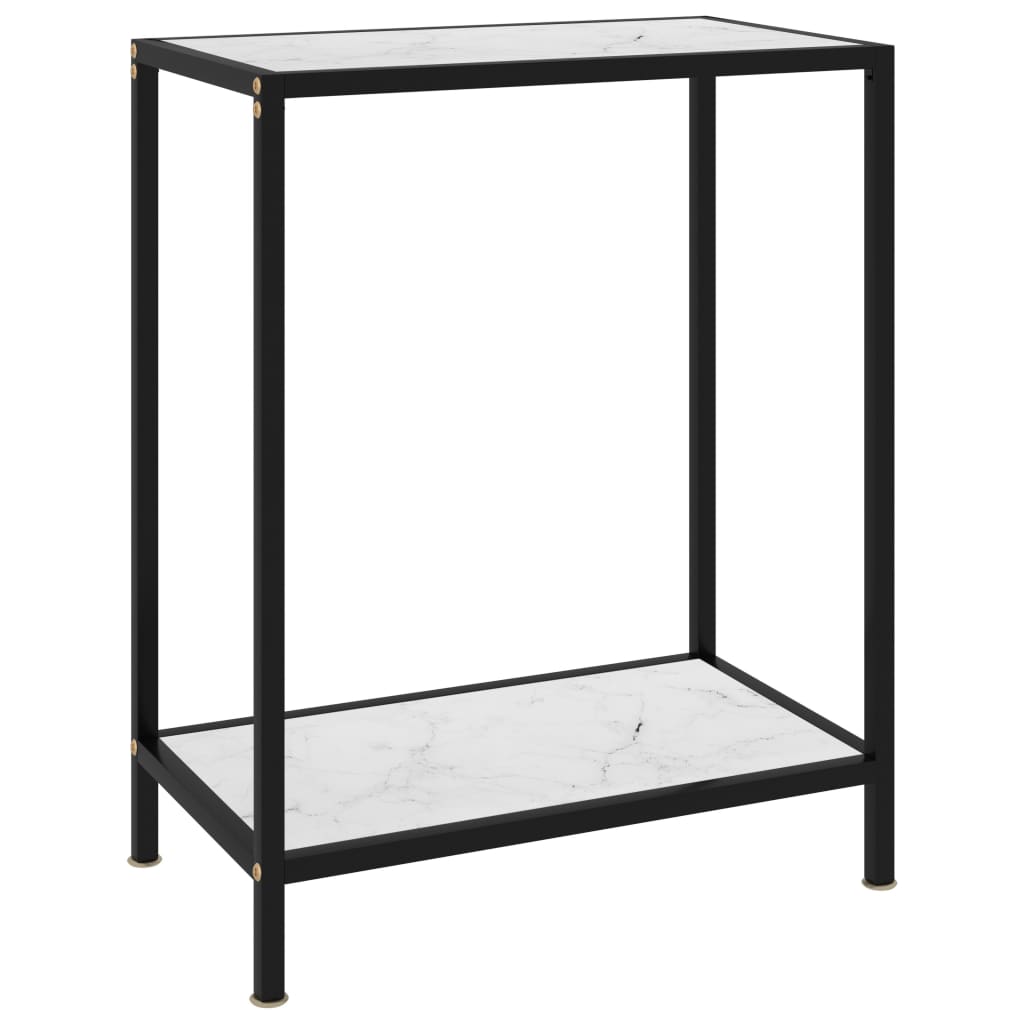  Konsolbord vit 60x35x75 cm härdat glas