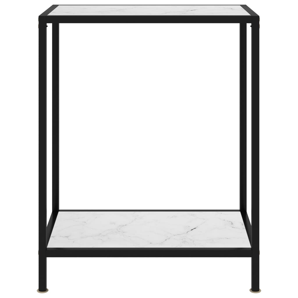  Konsolbord vit 60x35x75 cm härdat glas