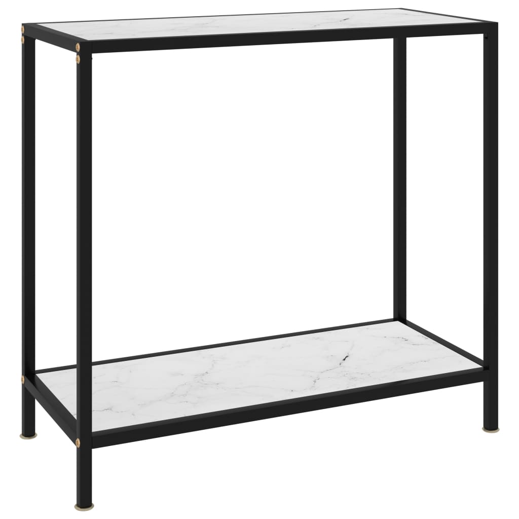  Konsolbord vit 80x35x75 cm härdat glas