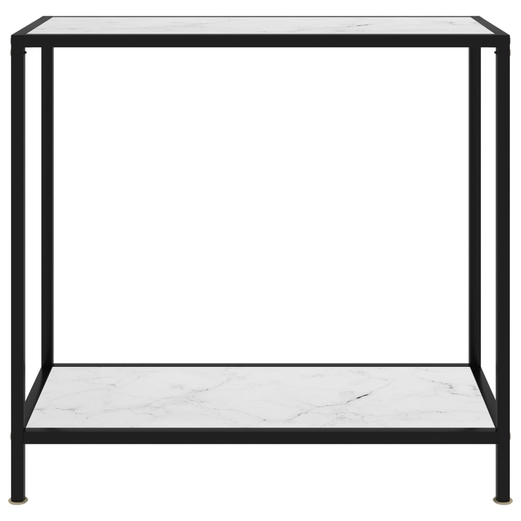  Konsolbord vit 80x35x75 cm härdat glas