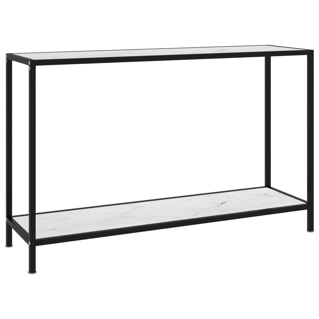  Konsolbord vit 120x35x75 cm härdat glas