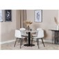 Estelle Round Dining Table ø106 H75 - White / Black, Arctic Dining Chair - Black Legs - White Plastic_4