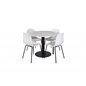 Estelle Rundt Spisebord ø106 H75 - Hvid / Sort, Arctic Dining Chair - Sorte Ben - Hvid Pla stic_4