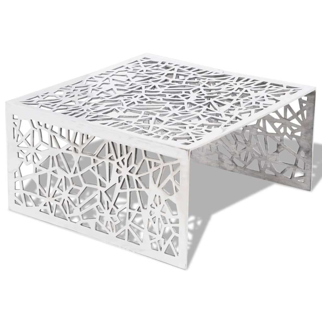  Soffbord geometrisk design aluminium silver