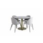 Estelle Round Dining Table ø106 H75 - Black / Brass, Wrinkles Dining Chair - Black Legs - Grey Velvet_4