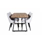 Inca Dining Table - 160/200*85*H75 - Oak / Black, Plaza Dining chair - Black legs - Light  Grey Fabric_4