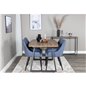 Inca Dining Table - 160/200*85*H75 - Oak / Black, Plaza Dining Chair - Black Legs - Blue Fabric_4