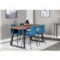 Inca Dining Table - 160/200*85*H75 - Oak / Black, Arctic Dining Chair - Black Legs - Blue Plastic_4