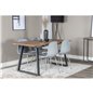 Inca Dining Table - 160/200*85*H75 - Oak / Black, Arctic Dining Chair - Grey Legs - Grey Plastic_4