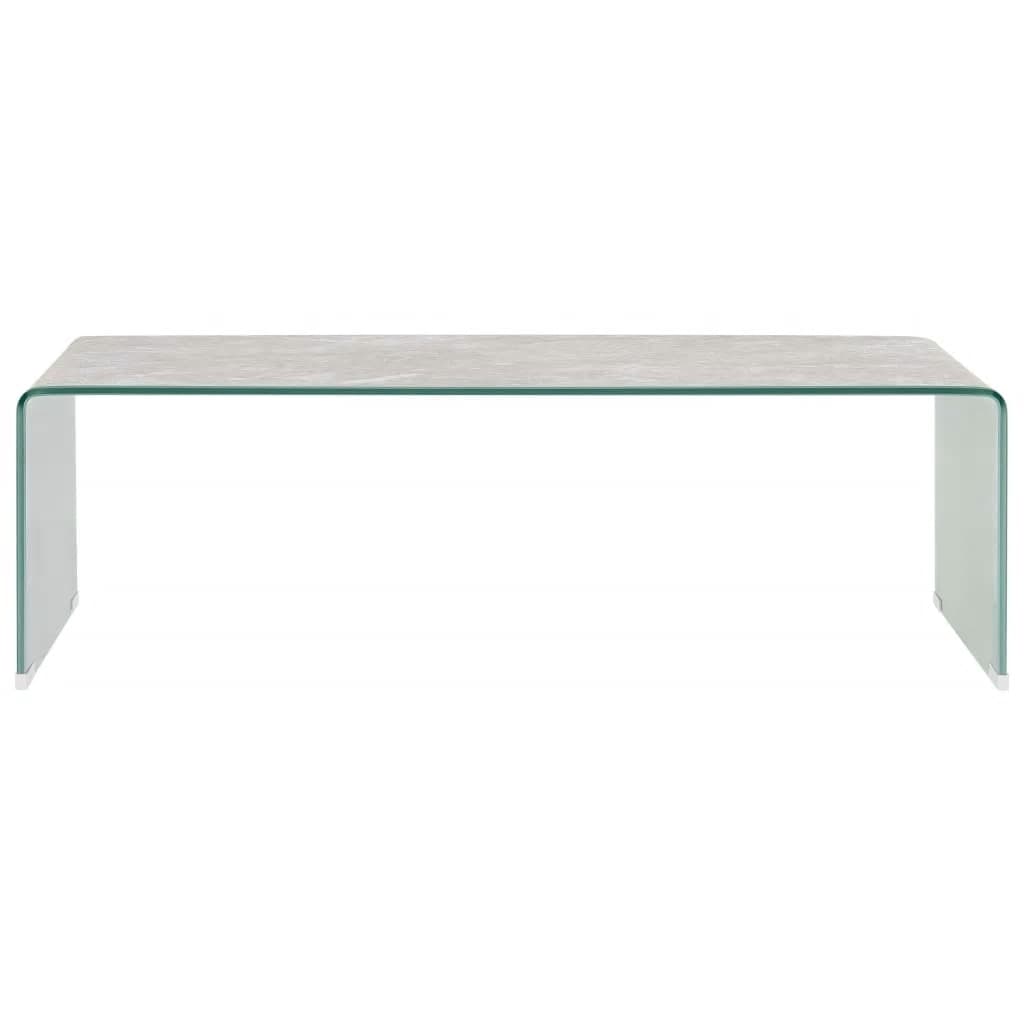  Soffbord brun marmor 98x45x31 cm härdat glas