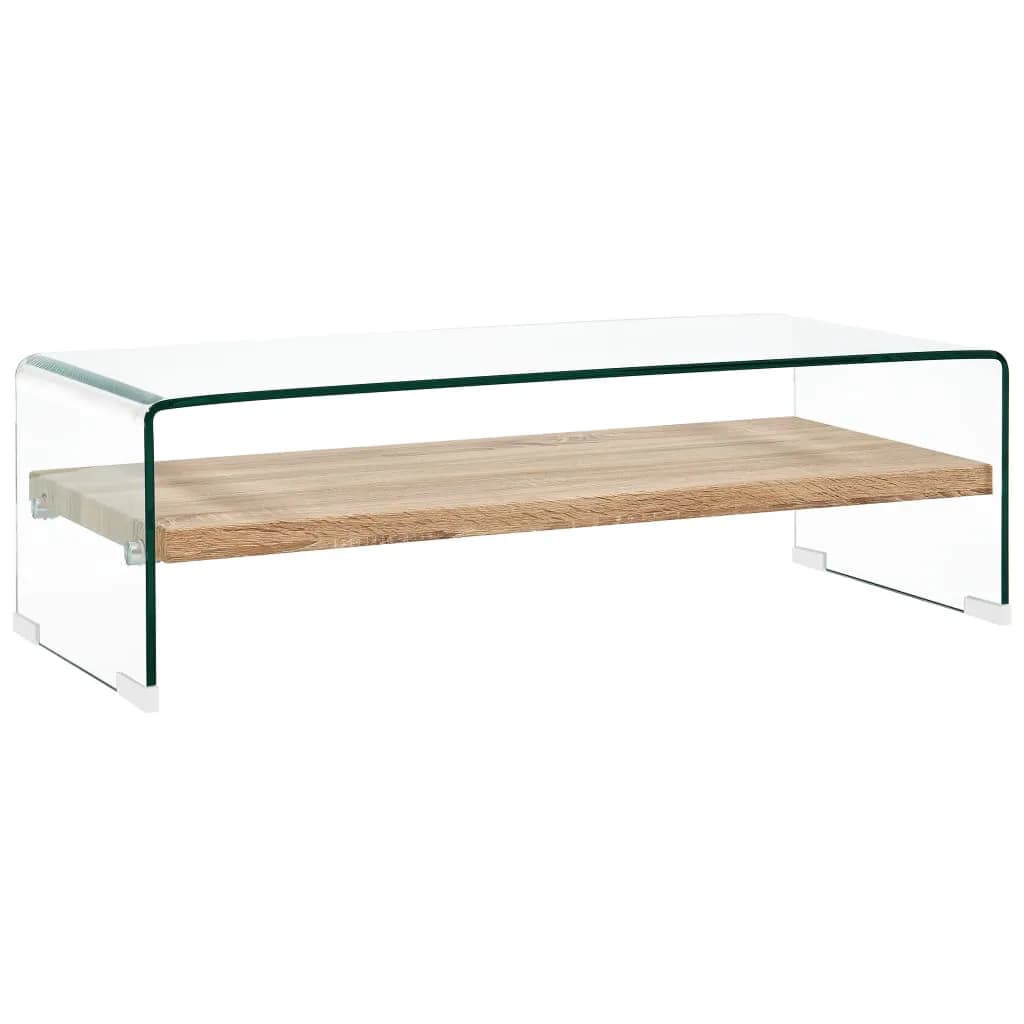  Soffbord genomskinlig 98x45x31 cm härdat glas