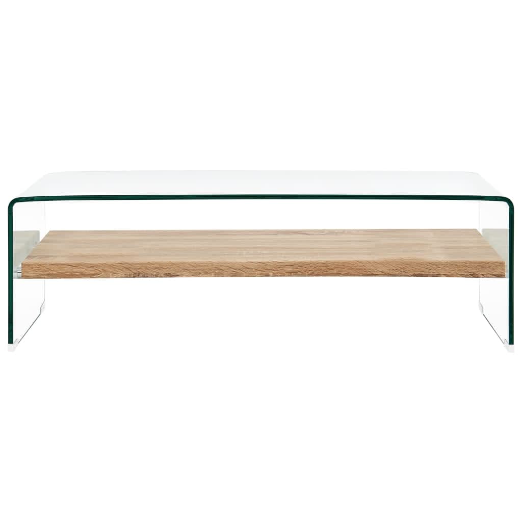  Soffbord genomskinlig 98x45x31 cm härdat glas