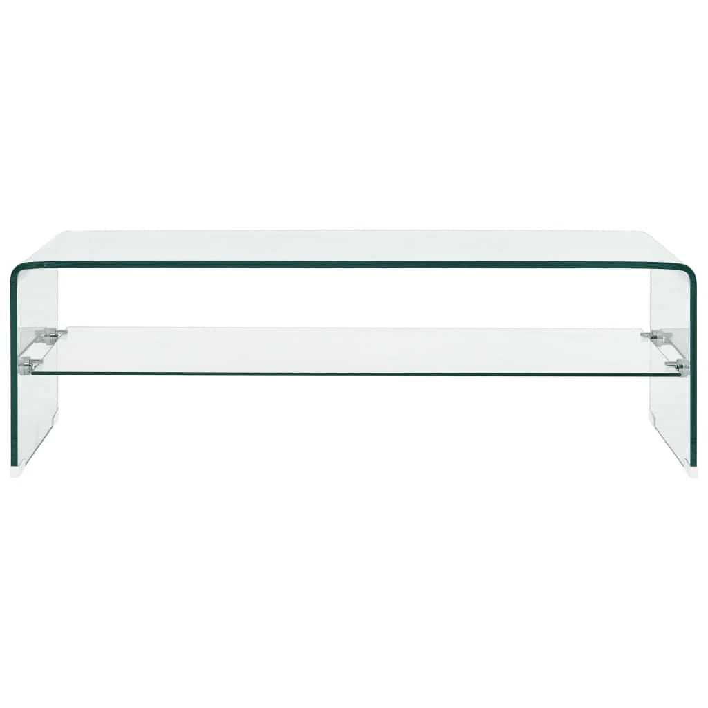  Soffbord genomskinlig 98x45x31 cm härdat glas