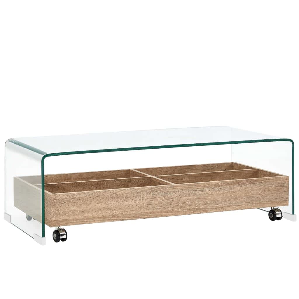  Soffbord genomskinlig 98x45x31 cm härdat glas