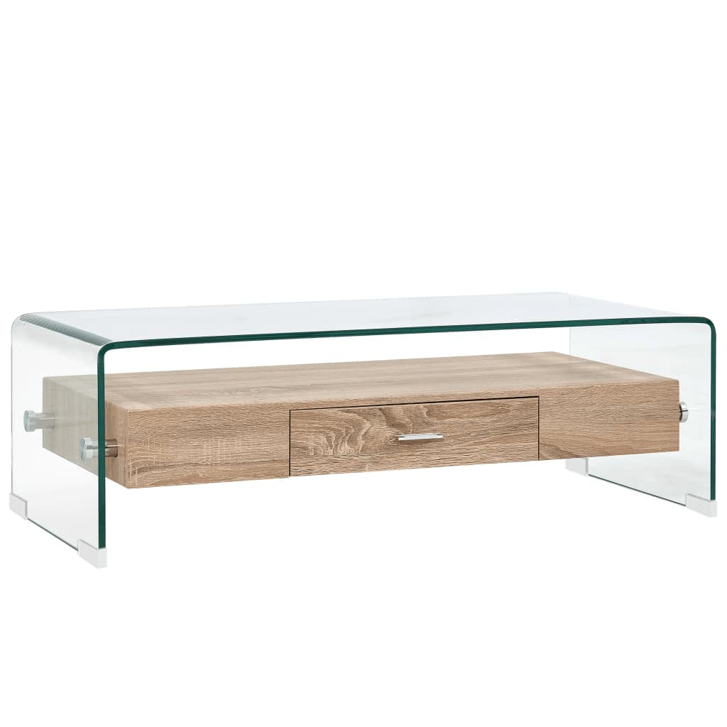  Soffbord genomskinligt 98x45x31 cm härdat glas