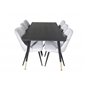 Dipp Dining Table - 180*90cm - Black / Black Brass, Velvet Deluxe Dining Chair - Black Legs - Light Grey Fabric_6