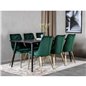 Dipp Dining Table - 180*90cm - Black Veneer / all black legs , Velvet Deluxe Dining Chair - Green / Brass_6