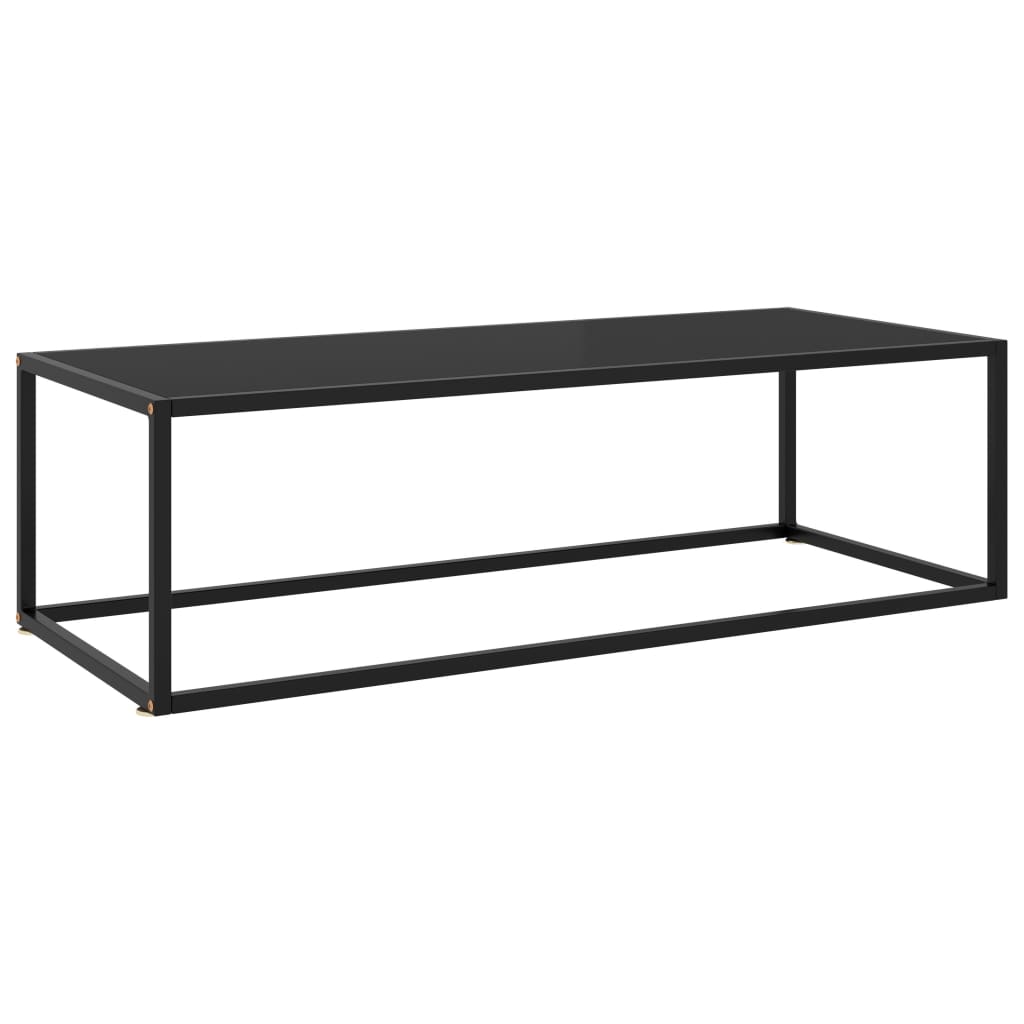  Soffbord svart med svart glas 120x50x35 cm