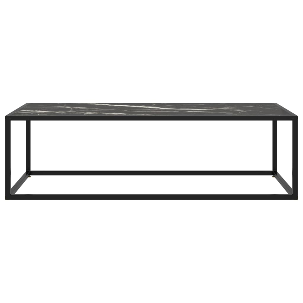  Soffbord svart med svart marmor glas 120x50x35 cm