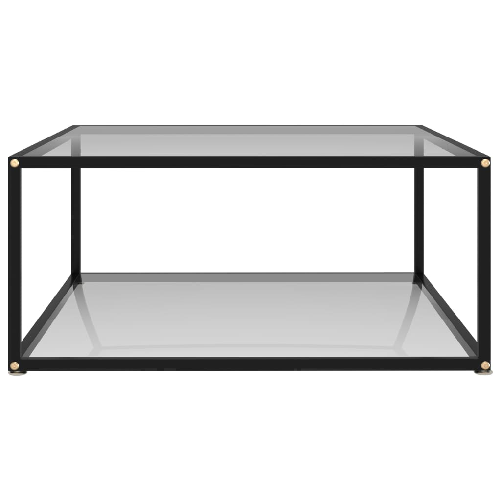  Soffbord genomskinligt 80x80x35 cm härdat glas