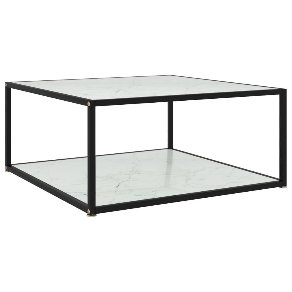  Soffbord vit 80x80x35 cm härdat glas