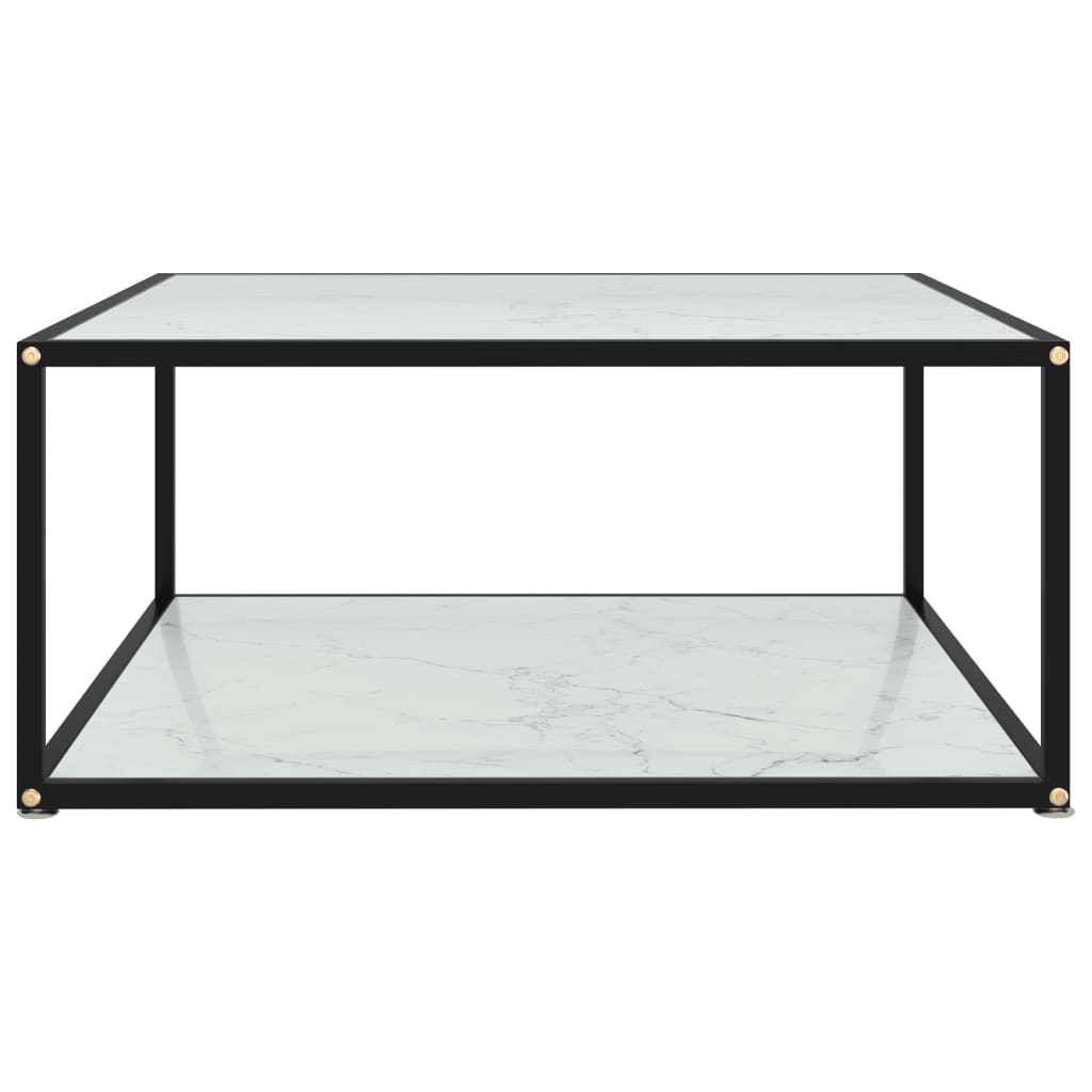  Soffbord vit 80x80x35 cm härdat glas