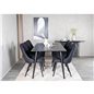 Dipp Dining Table - 180*90cm - Black Veneer / all black legs , Velvet Deluxe Dining Chair - Black Legs - Black Fabric_6