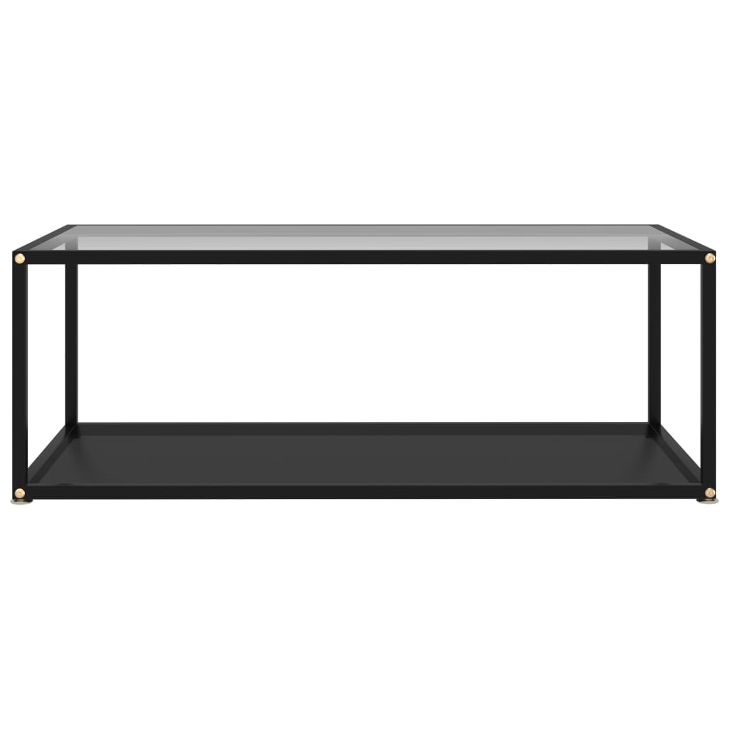  Soffbord genomskinligt och svart 100x50x35 cm härdat glas