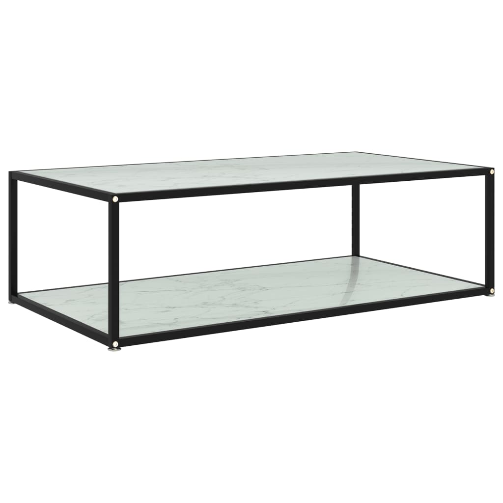  Soffbord vit 120x60x35 cm härdat glas