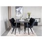 Dipp Dining Table - 180*90cm - Black Veneer / all black legs , Velvet Deluxe Dining Chair - Black / Black_6