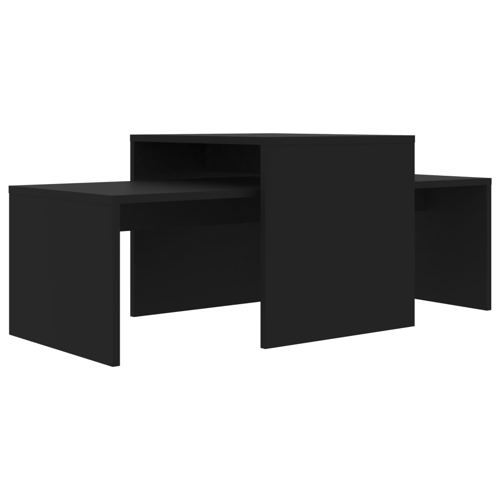  Soffbord set svart 100x48x40 cm spånskiva