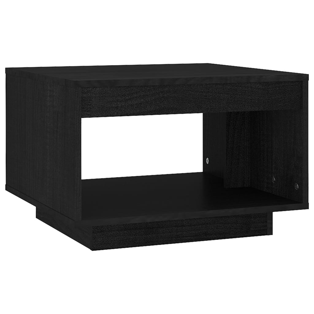  Soffbord svart 50x50x33,5 cm massiv furu