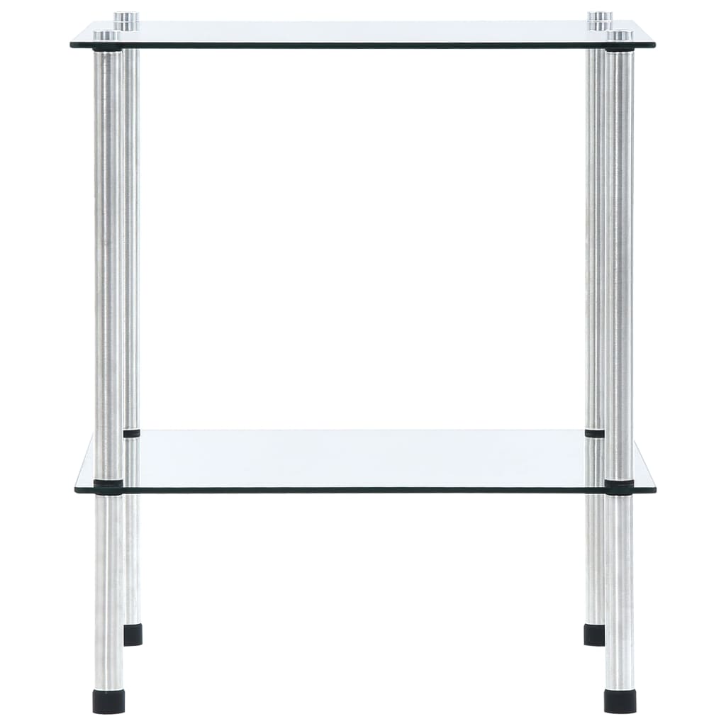  Hylla 2 hyllplan transparent 40x40x47 cm härdat glas