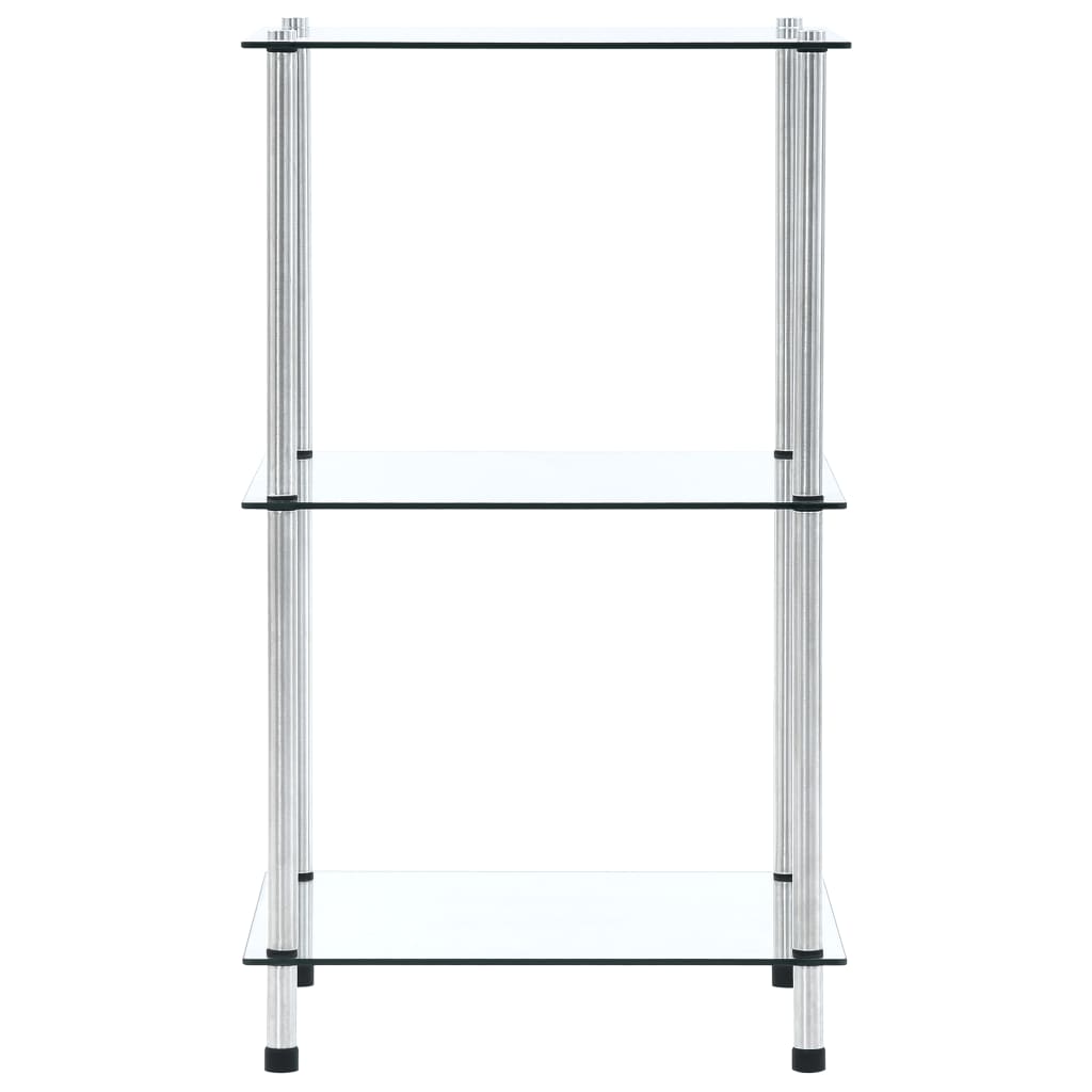  Hylla 3 hyllplan transparent 40x40x67 cm härdat glas