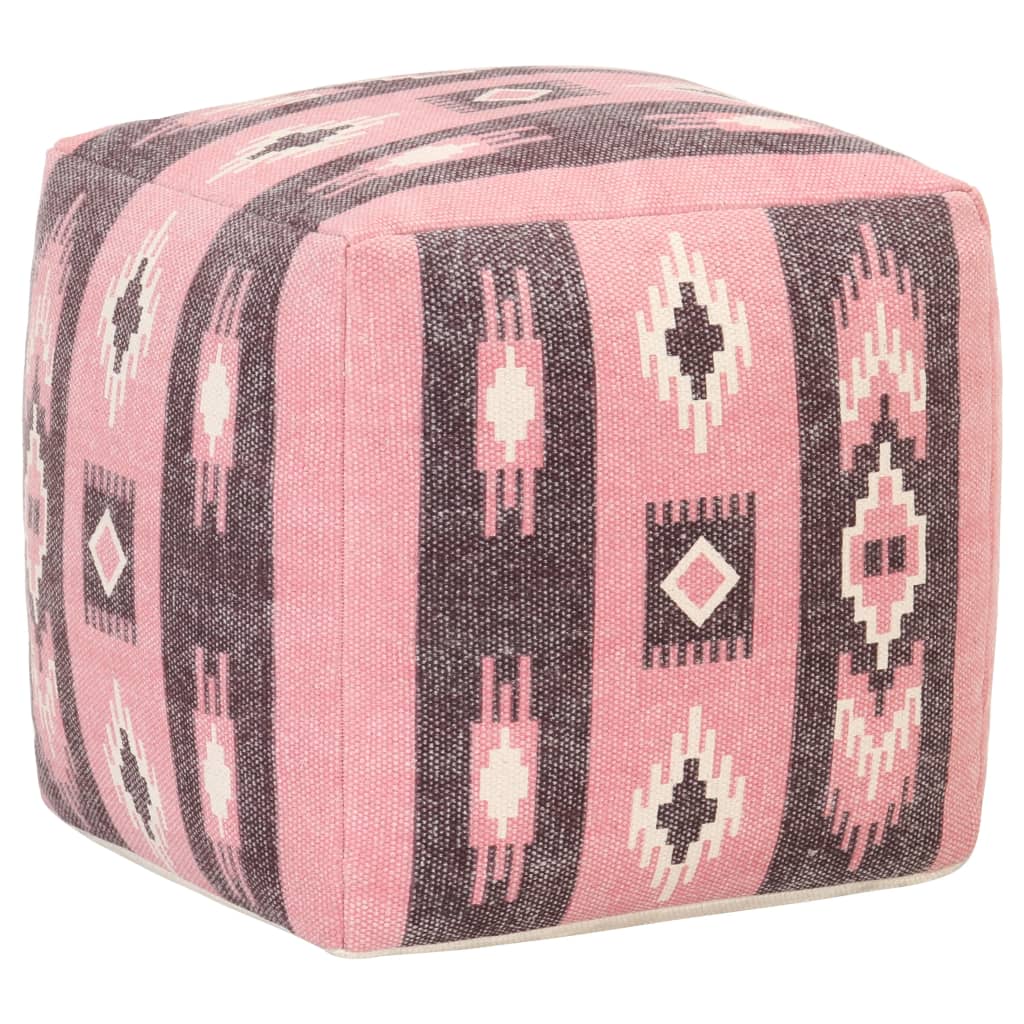  Sittpuff design med tryck rosa 45x45x45 cm bomull