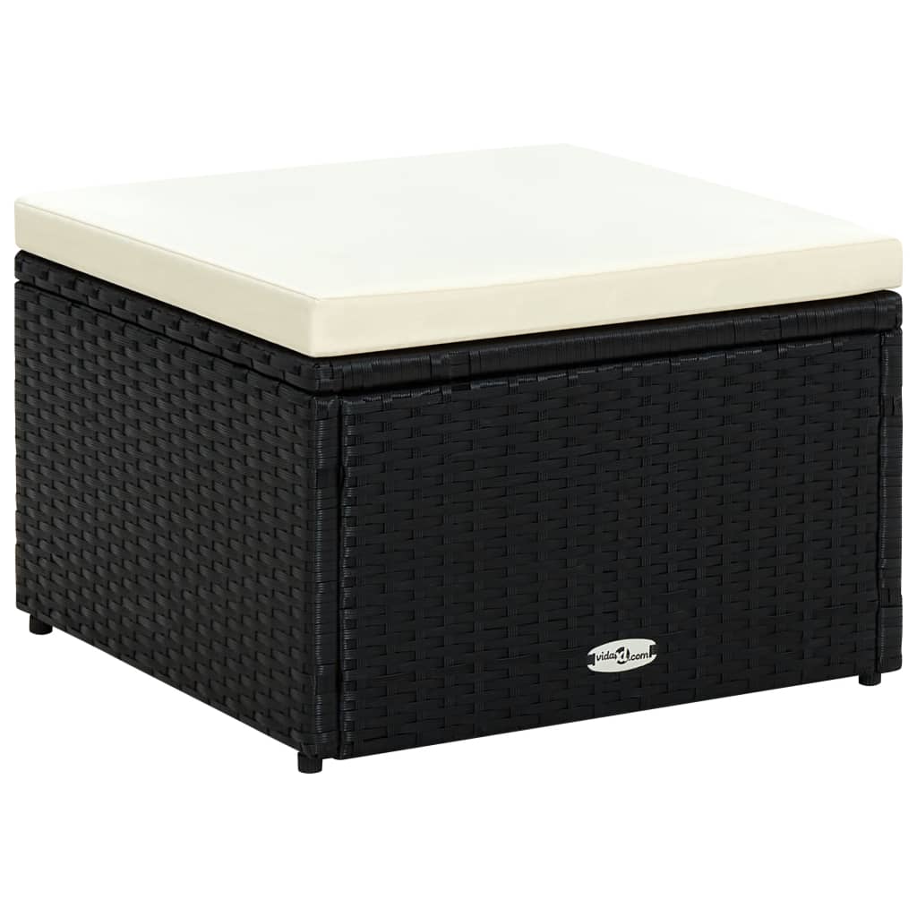  Fotpall ottoman 53x53x30 cm konstrotting svart