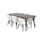 Dipp Dining Table - 180*90cm - Black Veneer / all black legs , Velvet Dining Chair - Beige / Black_6