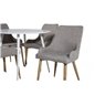 Plaza Round Table 100 cm - White top / White Legs, Plaza Dining Chair - Light Grey / Oak_4