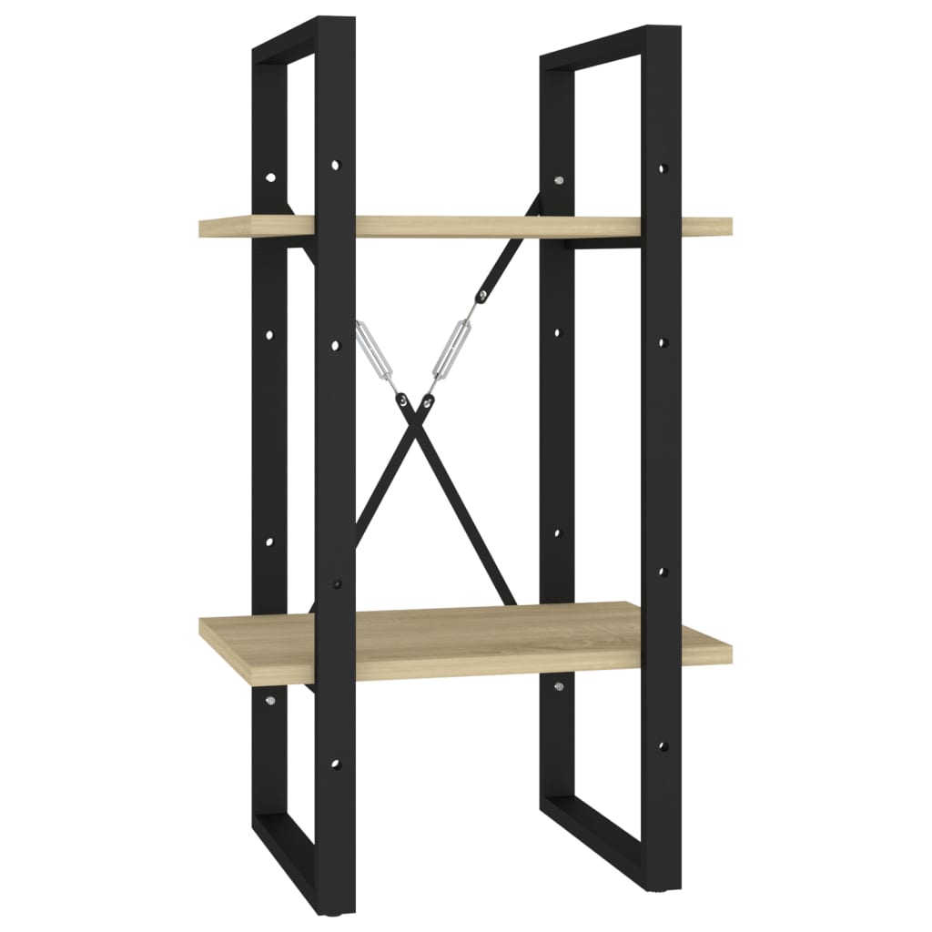  Bokhylla 2 hyllplan sonoma-ek 40x30x70 cm spånskiva