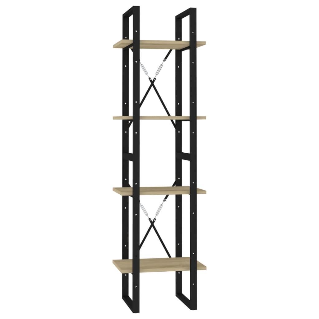  Bokhylla 4 hyllplan sonoma-ek 40x30x140 cm spånskiva