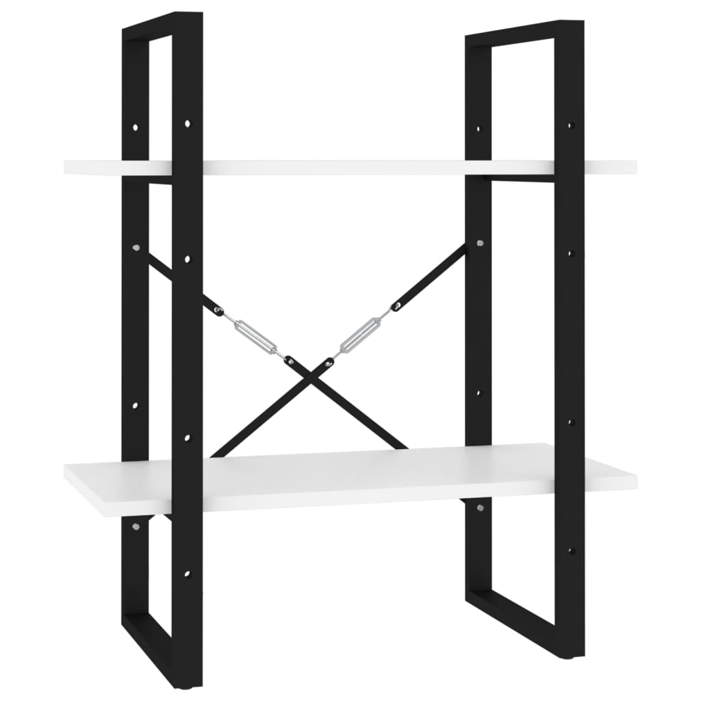  Bokhylla 2 hyllplan vit 60x30x70 cm spånskiva