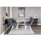 Polar Dining table 120 cm - White White, Velvet Deluxe Dining Chair - White Legs - Blue Fabric_4