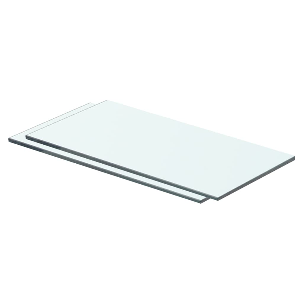  Hyllplan 2 st glas genomskinlig 40x15 cm