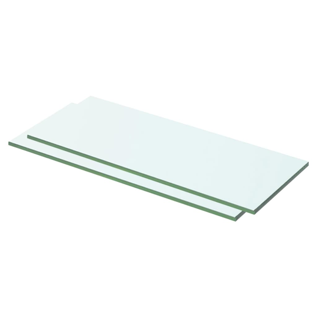  Hyllplan 2 st glas genomskinlig 50x15 cm